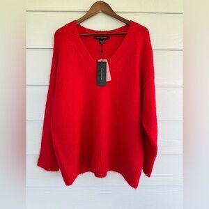 French Connection Bright Red Crewneck Sweater
